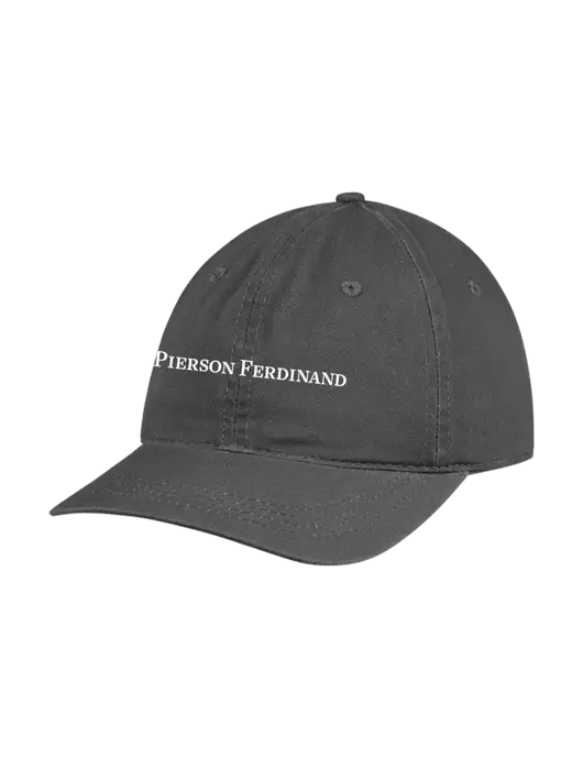 Garment Washed Unstructured Twill Charcoal Cap w/Pierson Ferdinand Logo