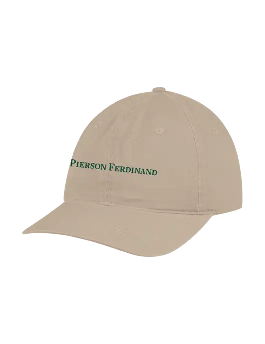 Garment Washed Unstructured Twill Tan Cap w/Pierson Ferdinand Logo