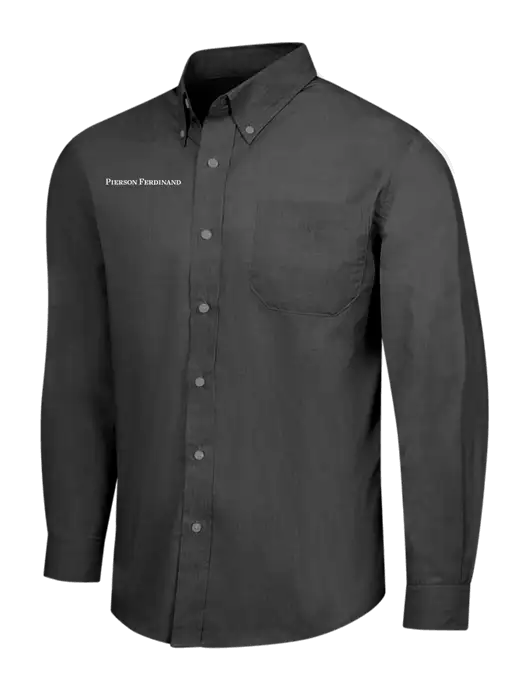 Soft Black Crosshatch Easy Care Shirt w/Pierson Ferdinand Logo