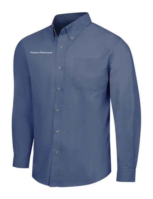 Light Navy Crosshatch Easy Care Shirt w/Pierson Ferdinand Logo