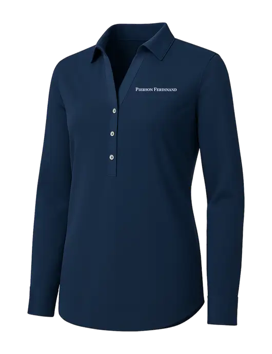 Womens Navy City Stretch Shirt w/Pierson Ferdinand Logo