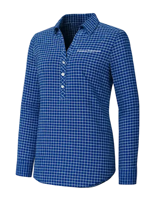 Womens Navy/White City Stretch Shirt w/Pierson Ferdinand Logo