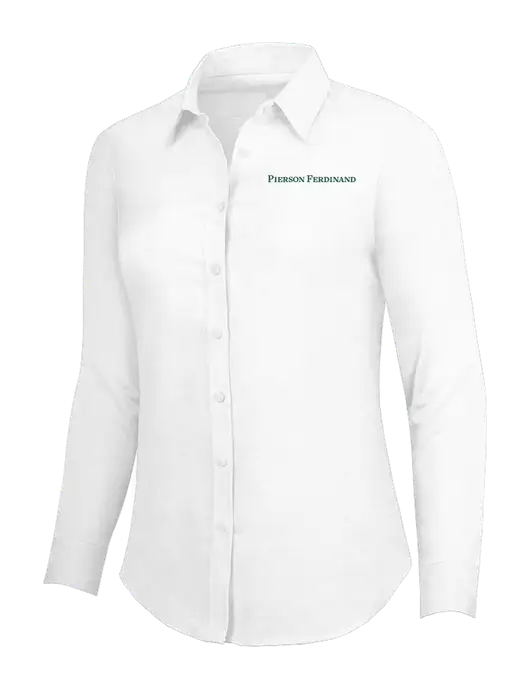 White Womens SuperPro Oxford Shirt w/Pierson Ferdinand Logo