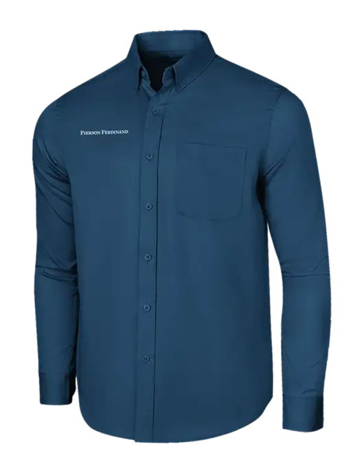 Long Sleeve Light Navy Superpro React Twill Shirt w/Pierson Ferdinand Logo