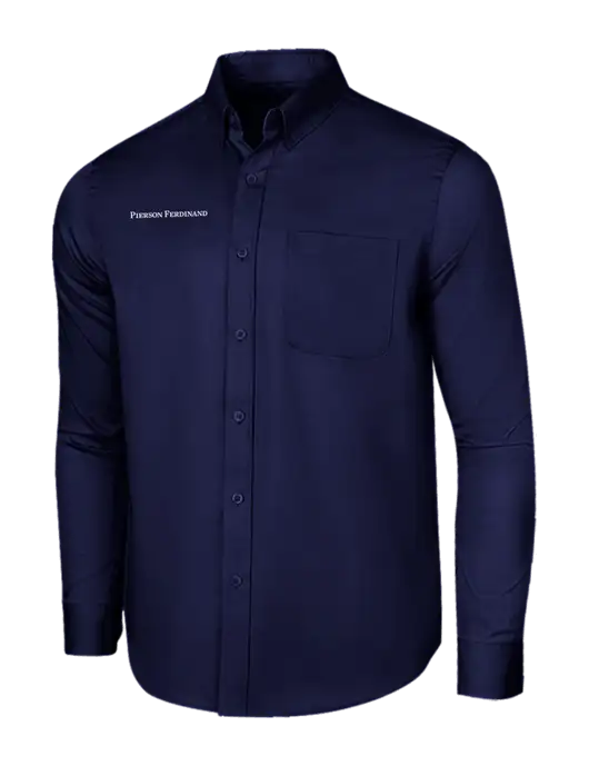 Long Sleeve Navy Superpro React Twill Shirt w/Pierson Ferdinand Logo