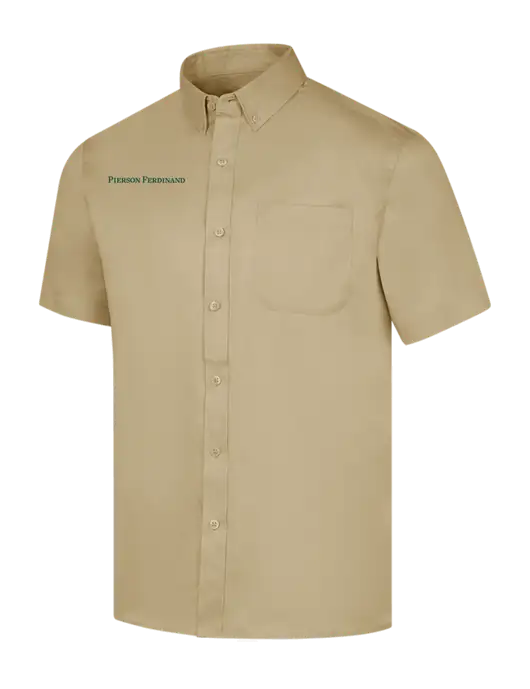 Short Sleeve Dark Tan Superpro React Twill Shirt w/Pierson Ferdinand Logo