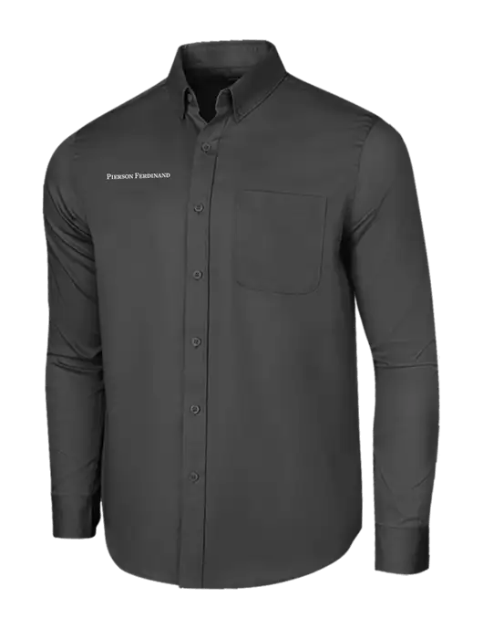 Long Sleeve Dark Grey Superpro React Twill Shirt w/Pierson Ferdinand Logo