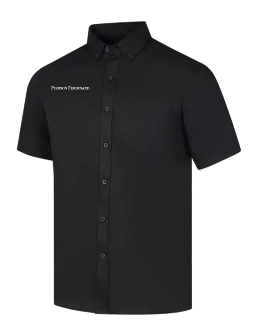 Short Sleeve Deep Black Superpro React Twill Shirt w/Pierson Ferdinand Logo