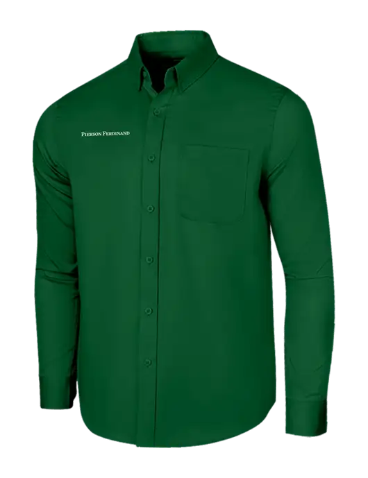 Long Sleeve Dark Green Superpro React Twill Shirt w/Pierson Ferdinand Logo