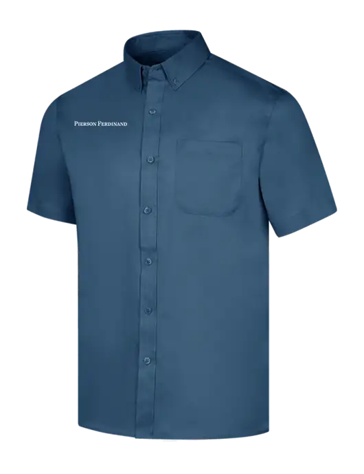 Short Sleeve Light Navy Superpro React Twill Shirt w/Pierson Ferdinand Logo