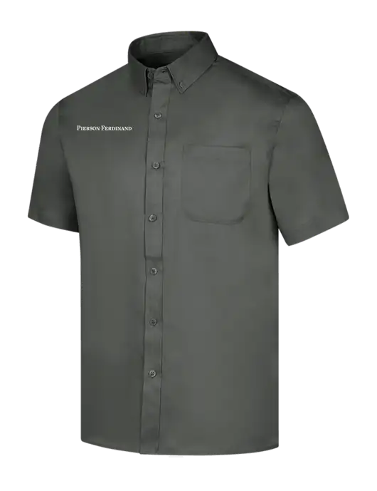 Short Sleeve Dark Grey Superpro React Twill Shirt w/Pierson Ferdinand Logo