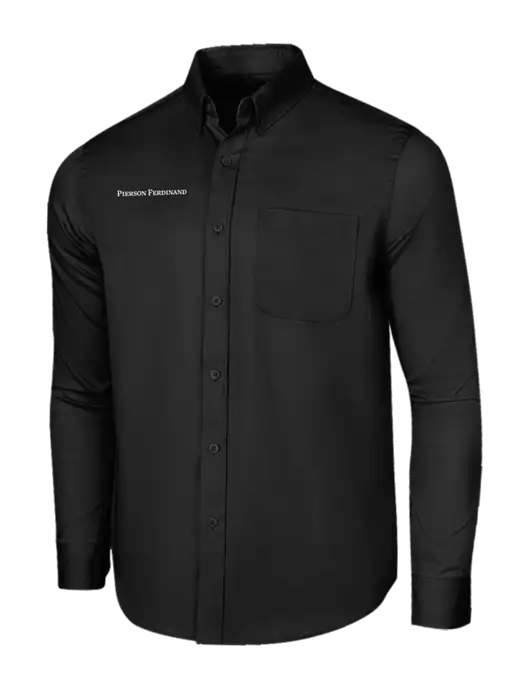 Long Sleeve Deep Black Superpro React Twill Shirt w/Pierson Ferdinand Logo