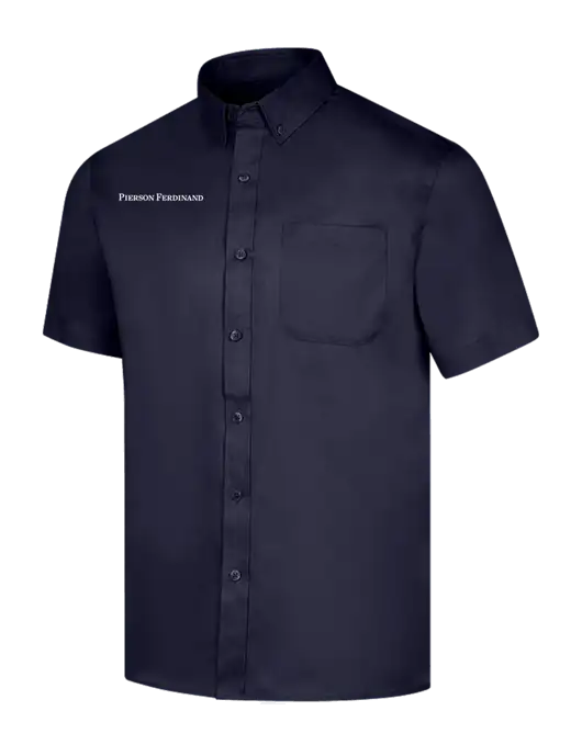 Short Sleeve Navy Superpro React Twill Shirt w/Pierson Ferdinand Logo