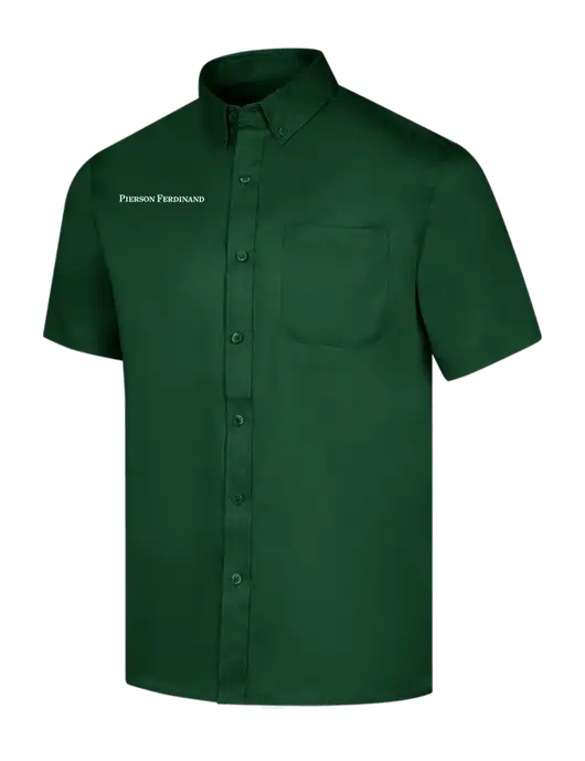 Short Sleeve Dark Green Superpro React Twill Shirt w/Pierson Ferdinand Logo