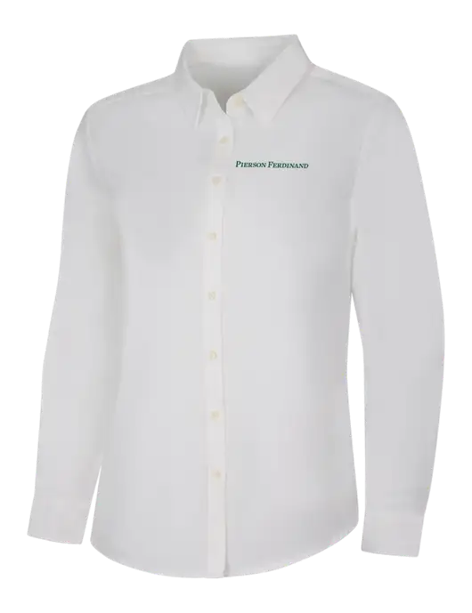 Womens White Long Sleeve Superpro React Twill Shirt w/Pierson Ferdinand Logo