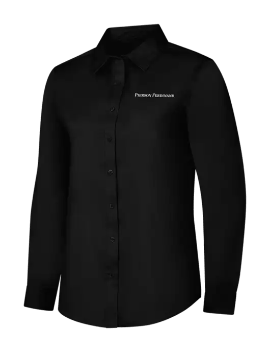 Womens Black Long Sleeve Superpro React Twill Shirt w/Pierson Ferdinand Logo