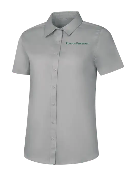 Womens Light Grey Short Sleeve Superpro React Twill Shirt w/Pierson Ferdinand Logo