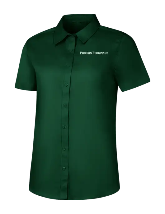 Womens Dark Green Short Sleeve Superpro React Twill Shirt w/Pierson Ferdinand Logo
