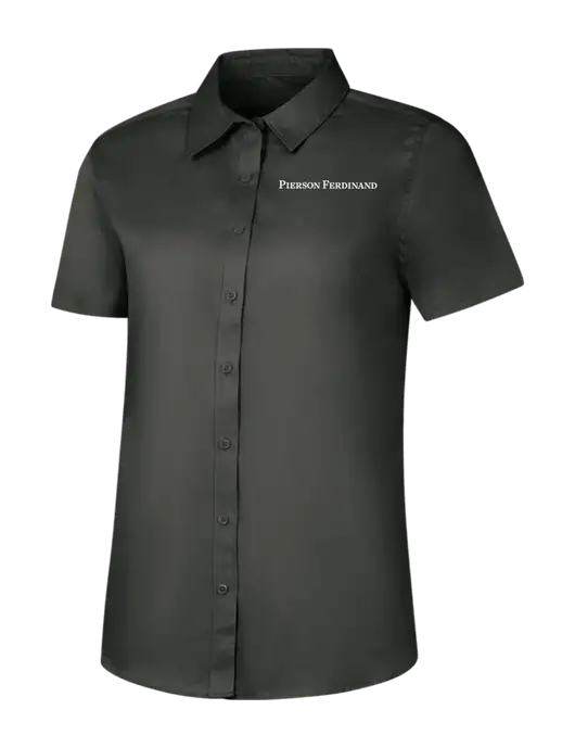 Womens Dark Grey Short Sleeve Superpro React Twill Shirt w/Pierson Ferdinand Logo
