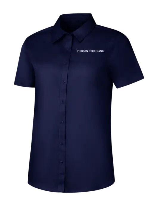 Womens Navy Short Sleeve Superpro React Twill Shirt w/Pierson Ferdinand Logo