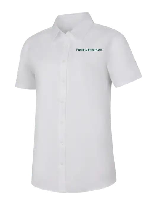 Womens White Short Sleeve Superpro React Twill Shirt w/Pierson Ferdinand Logo