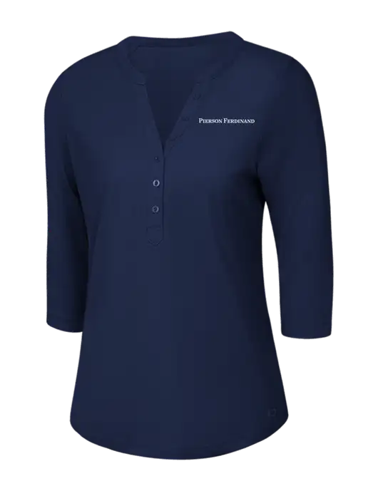 OGIO Navy Jewel Henley w/Pierson Ferdinand Logo