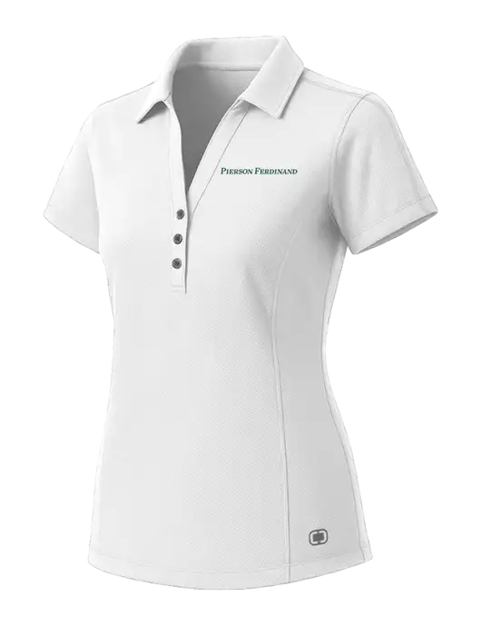 OGIO Womens White ONYX Polo w/Pierson Ferdinand Logo