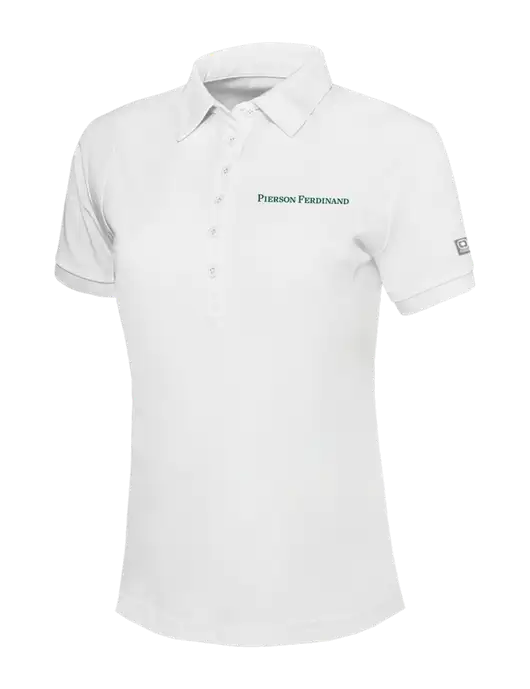 OGIO Womens Bright White Jewel Polo w/Pierson Ferdinand Logo
