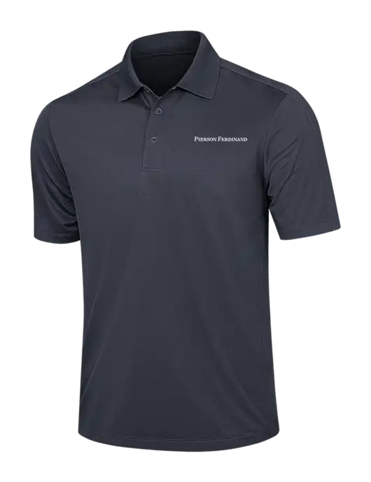 Dark Grey Diamond Textured Jacquard Polo w/Pierson Ferdinand Logo