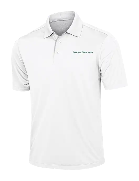 White Diamond Textured Jacquard Polo w/Pierson Ferdinand Logo