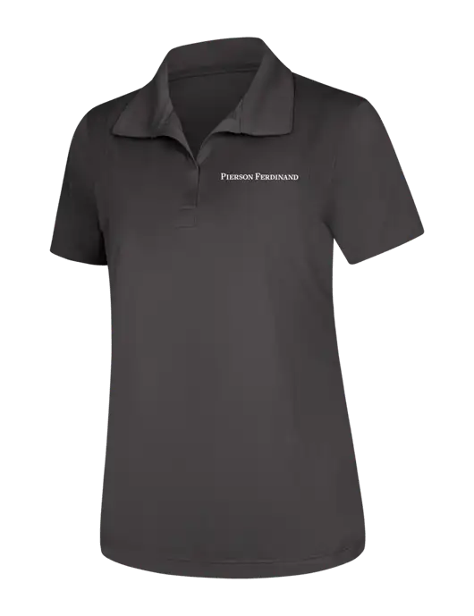 Womens Dark Grey Micropique Sport-Wick Polo w/Pierson Ferdinand Logo