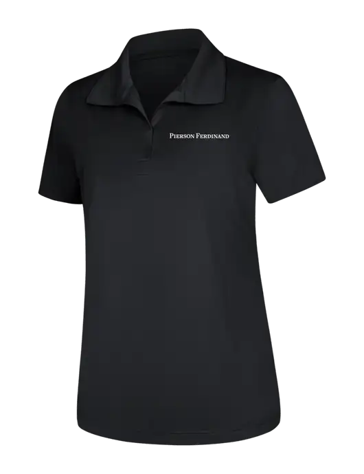 Womens Black Micropique Sport-Wick Polo w/Pierson Ferdinand Logo