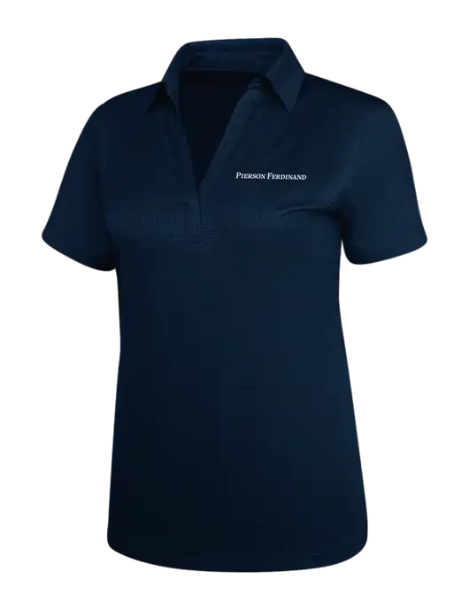 Navy Womens Performance Fine Jacquard Polo w/Pierson Ferdinand Logo