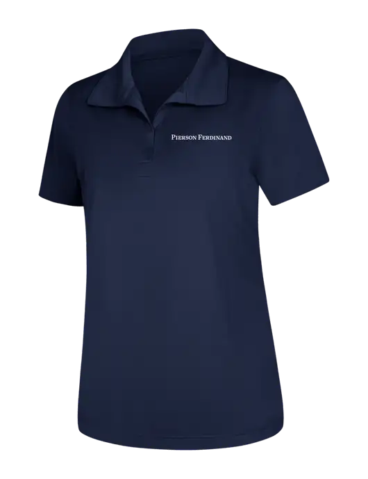 Womens Navy Micropique Sport-Wick Polo w/Pierson Ferdinand Logo