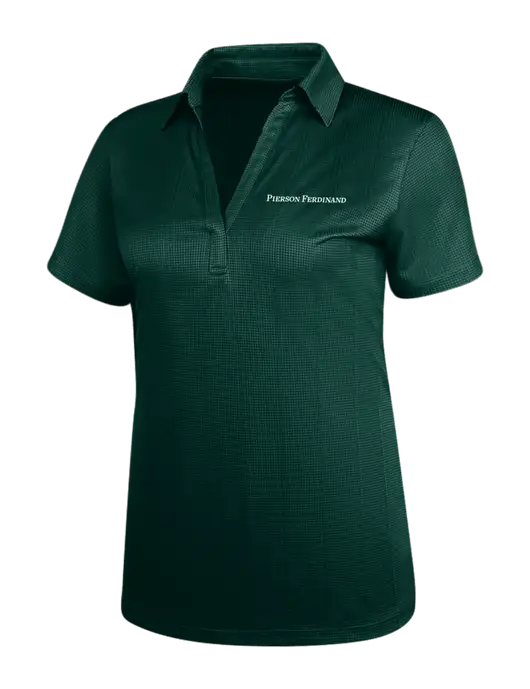 Dark Green Womens Performance Fine Jacquard Polo w/Pierson Ferdinand Logo