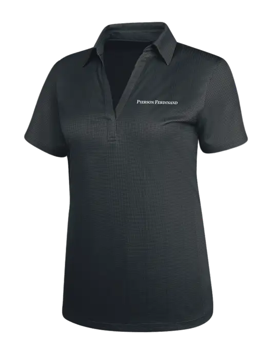 Dark Grey Womens Performance Fine Jacquard Polo w/Pierson Ferdinand Logo