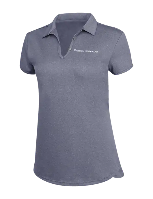 True Navy Womens Trace Heather Polo w/Pierson Ferdinand Logo