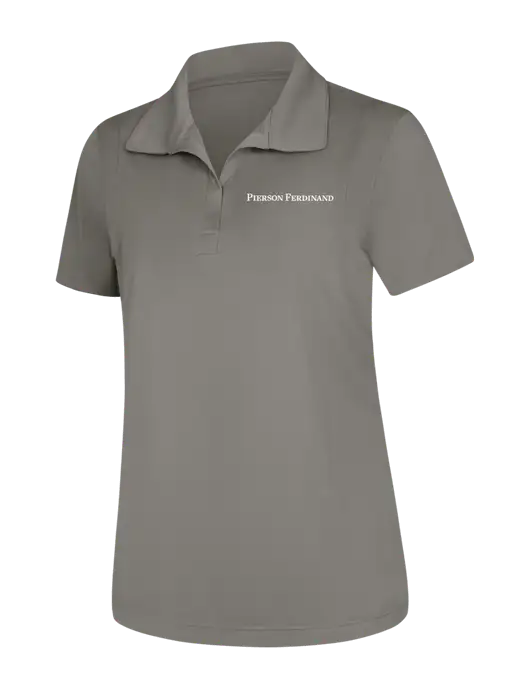 Womens Medium Grey Micropique Sport-Wick Polo w/Pierson Ferdinand Logo