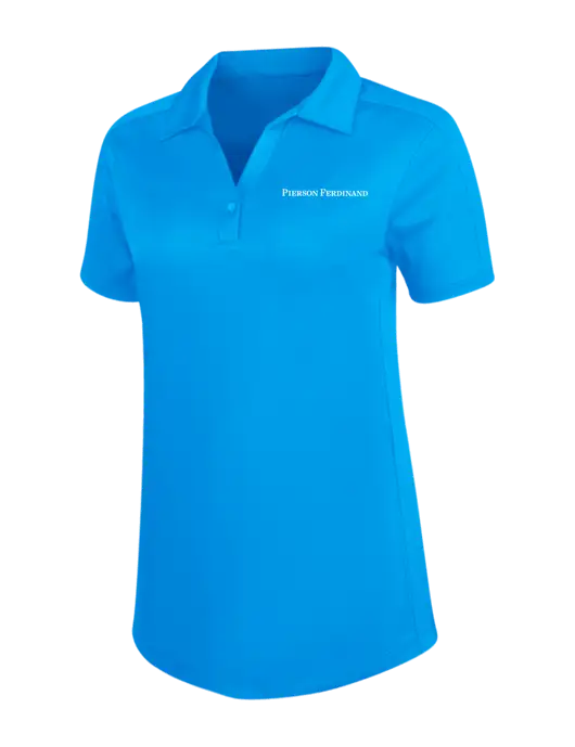 Womens Sapphire Blue Diamond Jacquard Polo w/Pierson Ferdinand Logo