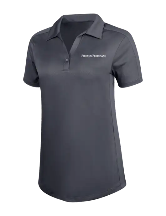 Womens Dark Grey Diamond Jacquard Polo w/Pierson Ferdinand Logo