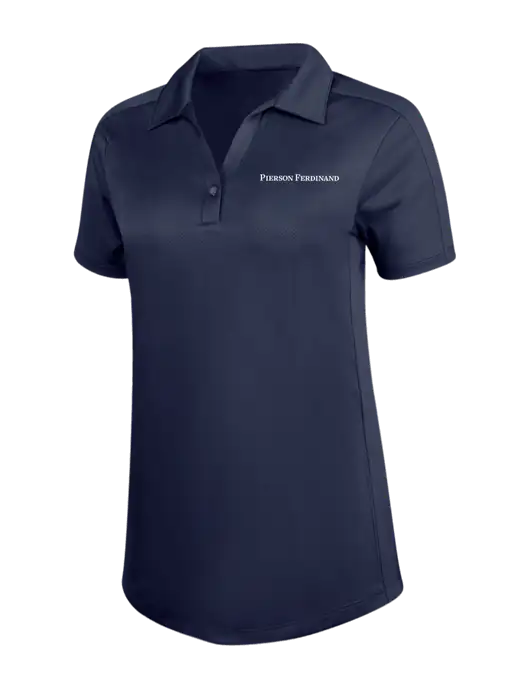 Womens Dark Navy Diamond Jacquard Polo w/Pierson Ferdinand Logo