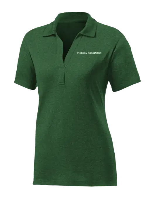 Womens Dark Green Heather Contender Polo w/Pierson Ferdinand Logo