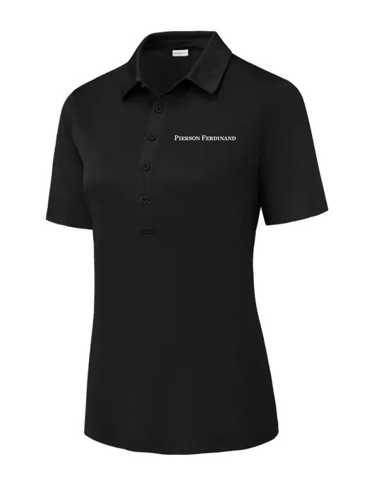 Black Womens Posi-UV Pro Polo w/Pierson Ferdinand Logo
