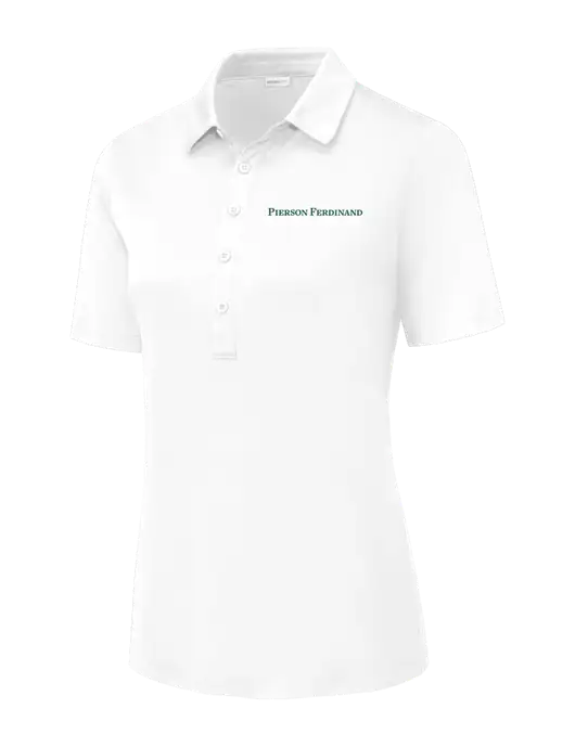 White Womens Posi-UV Pro Polo w/Pierson Ferdinand Logo