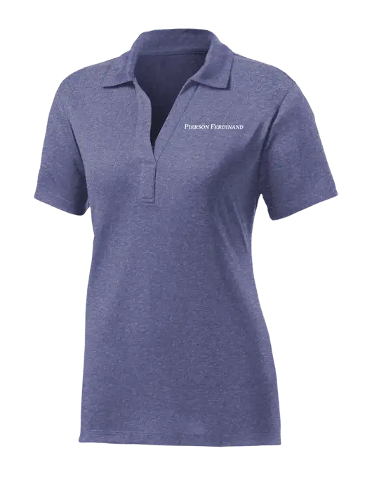 Womens Navy Heather Contender Polo w/Pierson Ferdinand Logo