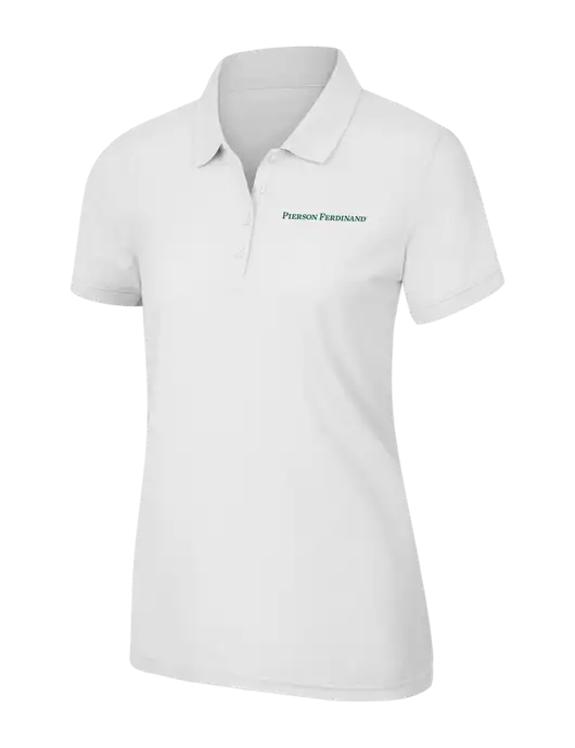 White Womens Core Classic Pique Polo w/Pierson Ferdinand Logo
