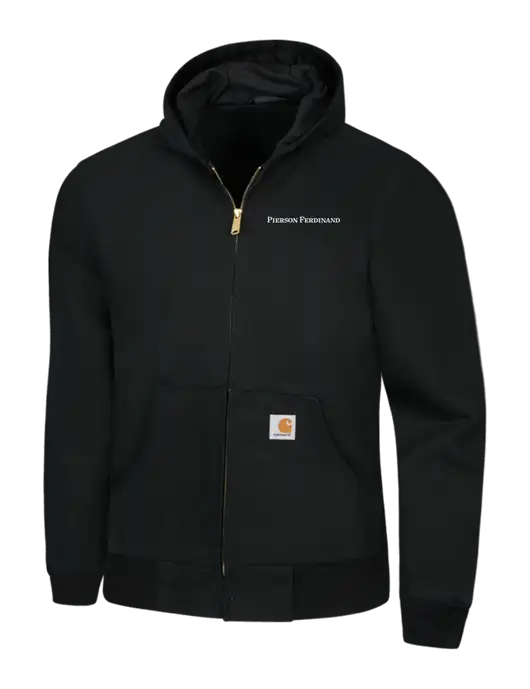 Carhartt Black Thermal Lined Duck Active Jacket w/Pierson Ferdinand Logo