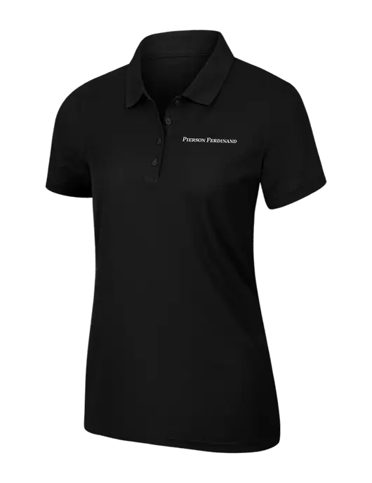 Womens Black Core Classic Pique Polo w/Pierson Ferdinand Logo