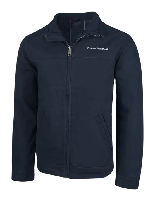 Cornerstone Navy Washed Duck Cloth Flannel Lined Work Jacket w/Pierson Ferdinand Logo