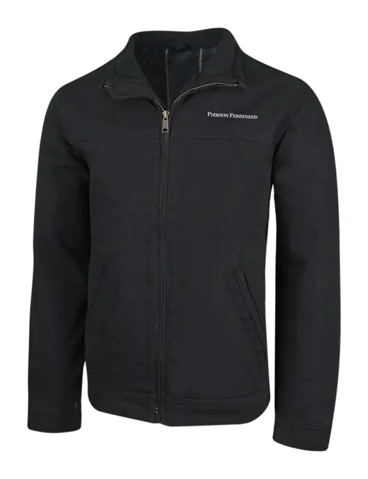 Cornerstone Black Washed Duck Cloth Flannel Lined Work Jacket w/Pierson Ferdinand Logo